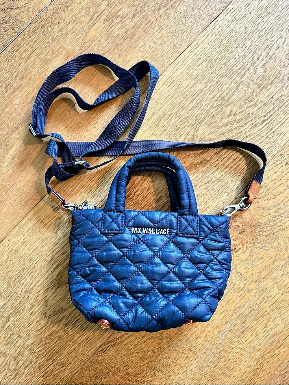 MZ Wallace Micro Crosby Sling Quilted Tote Blue